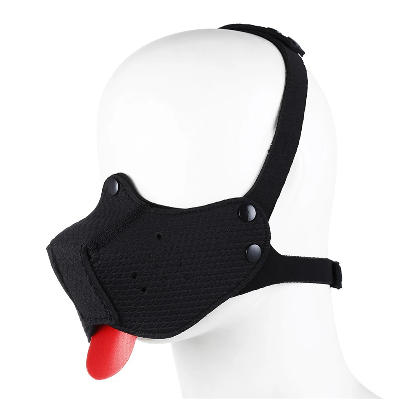 

Puppy Play Neoprene Half Face Muzzle BDSM Gay Toys for Men Fetish Dog Slave Sex Restraint Mask with Tongue Erotic Accessories