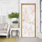 Наклейка с розовыми мраморными линиями, s-образные двери, Настенная Наклейка сделай сам, Настенная Наклейка для спальни, домашнего декора, плакат, водостойкая дверная наклейка, имитация 3D наклейки