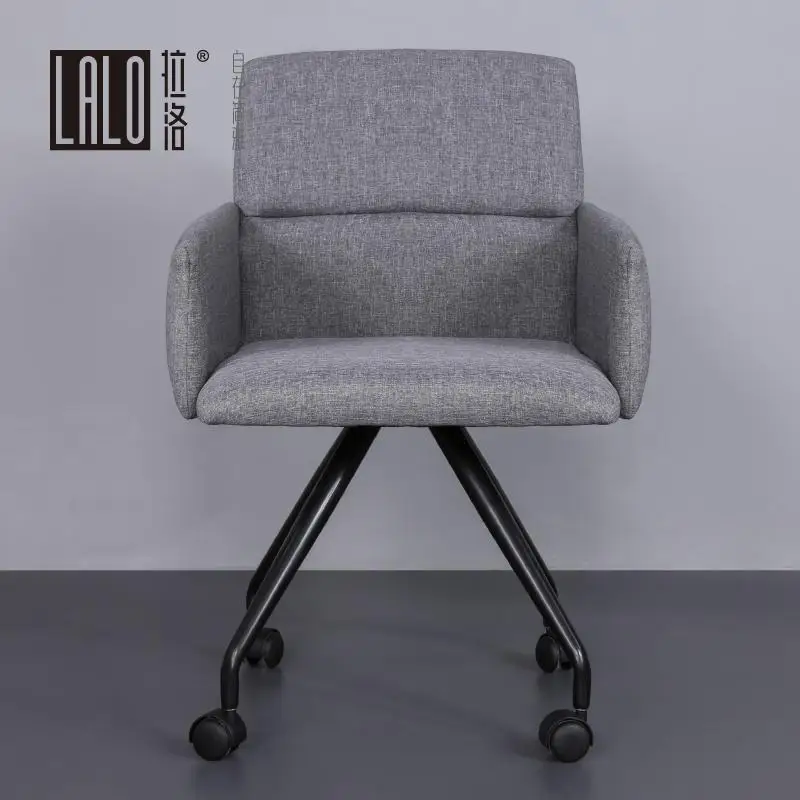 Серый офисный стул из хлопка и льна мягкий стул| |