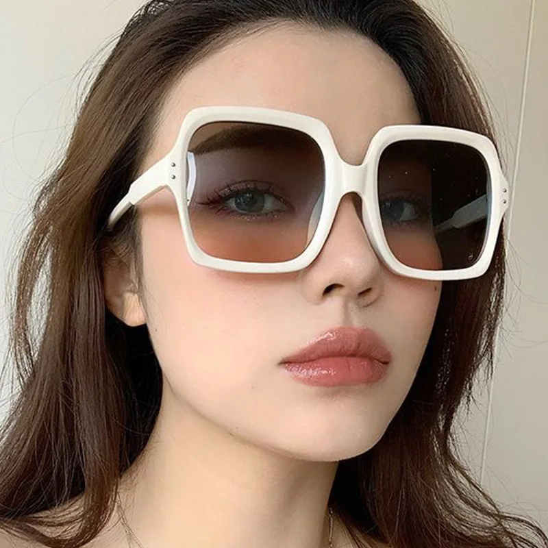 

Square Big Frame Sunglasses For Women Brand Design Luxury Fashion Vitnage Female Beach Travel Car Driving UV Protection Glasses