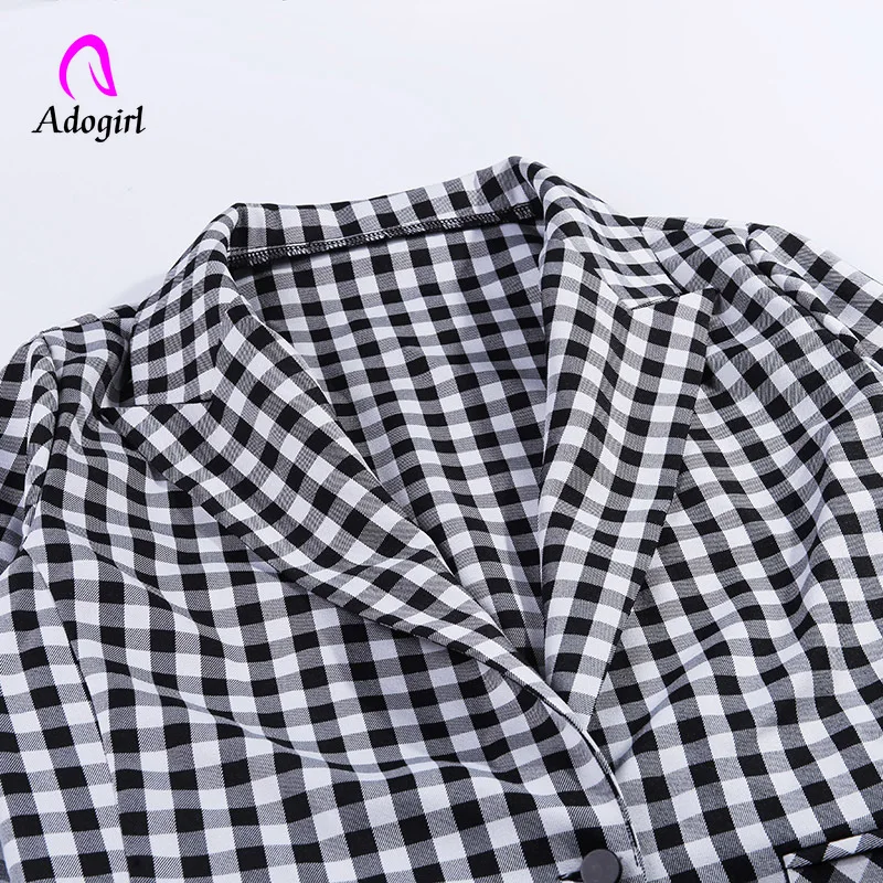 Клетчатый Элегантный женский костюм из двух предметов с брюками повседневные