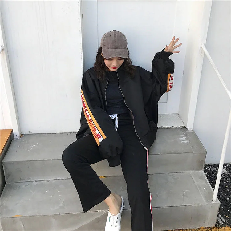 

Harajuku oversized pocket button long-sleeved women's jacket traf women's jacket printed bomber jacket tops women spring clothes