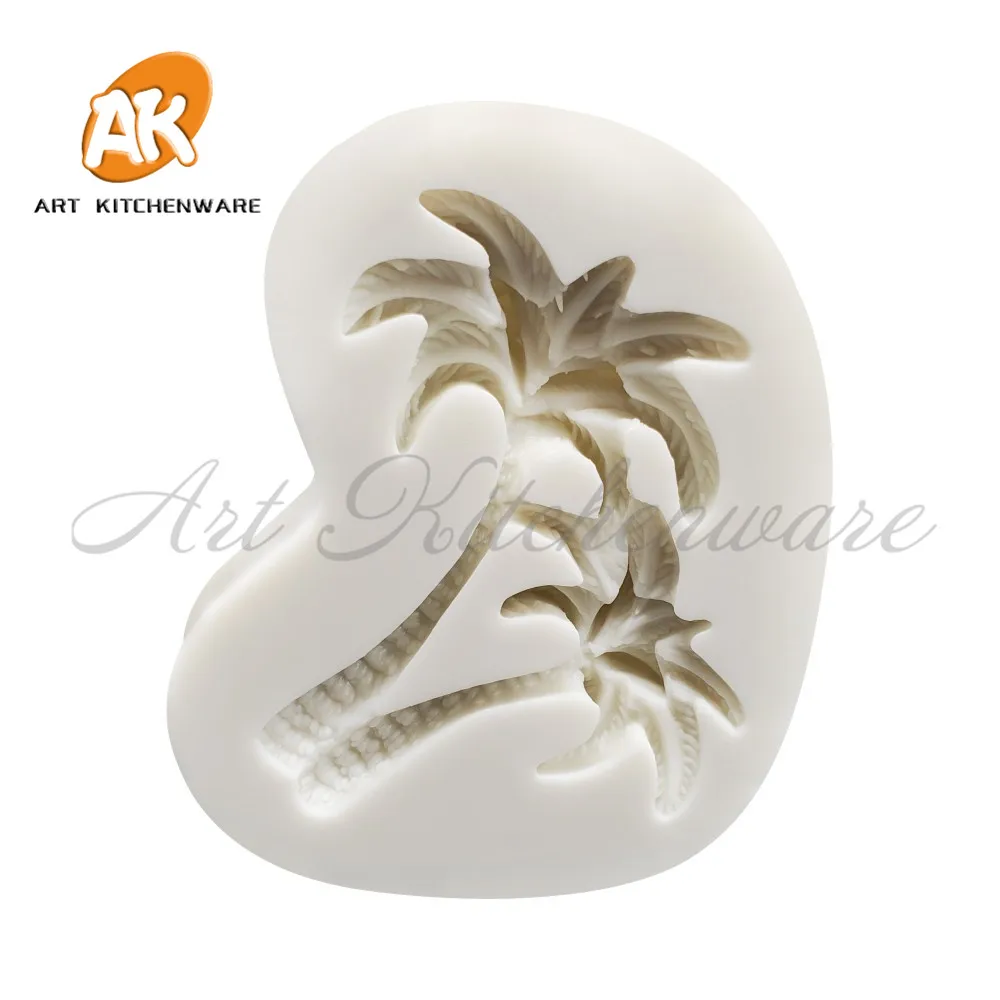 

New Two Coconuts Tree Silicone Mold Chocolate mold Cake Decorating Supplies Set Cake Tools Baking Tool