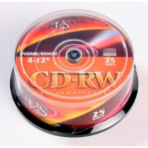 Диски VS CD-RW 80 4-12x CB 25 шт. | Компьютеры и офис