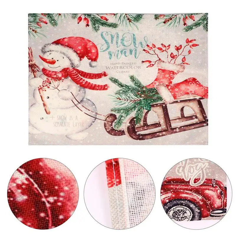 

12Pcs Colorfast Tablecovers Decorative Stocking Table Ornaments (Red Khaki)christmas decorations for home
