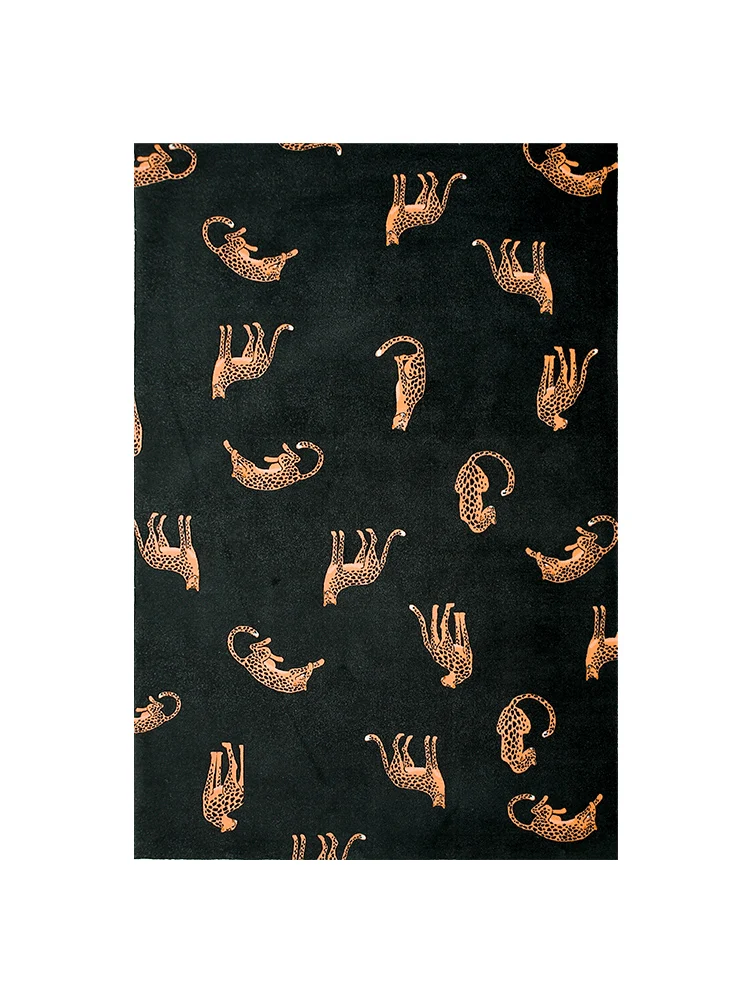 Light Luxury Leopard Ins Style Carpet Modern Minimalist Internet Celebrity Bedroom Bedside Blanket Living Room Coffee Table Pad | Дом и сад