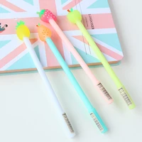 4 pcs fruit gel pen 0 5mm black color pens writing gift pineapple strawberry apple stationery office school supplies fb137