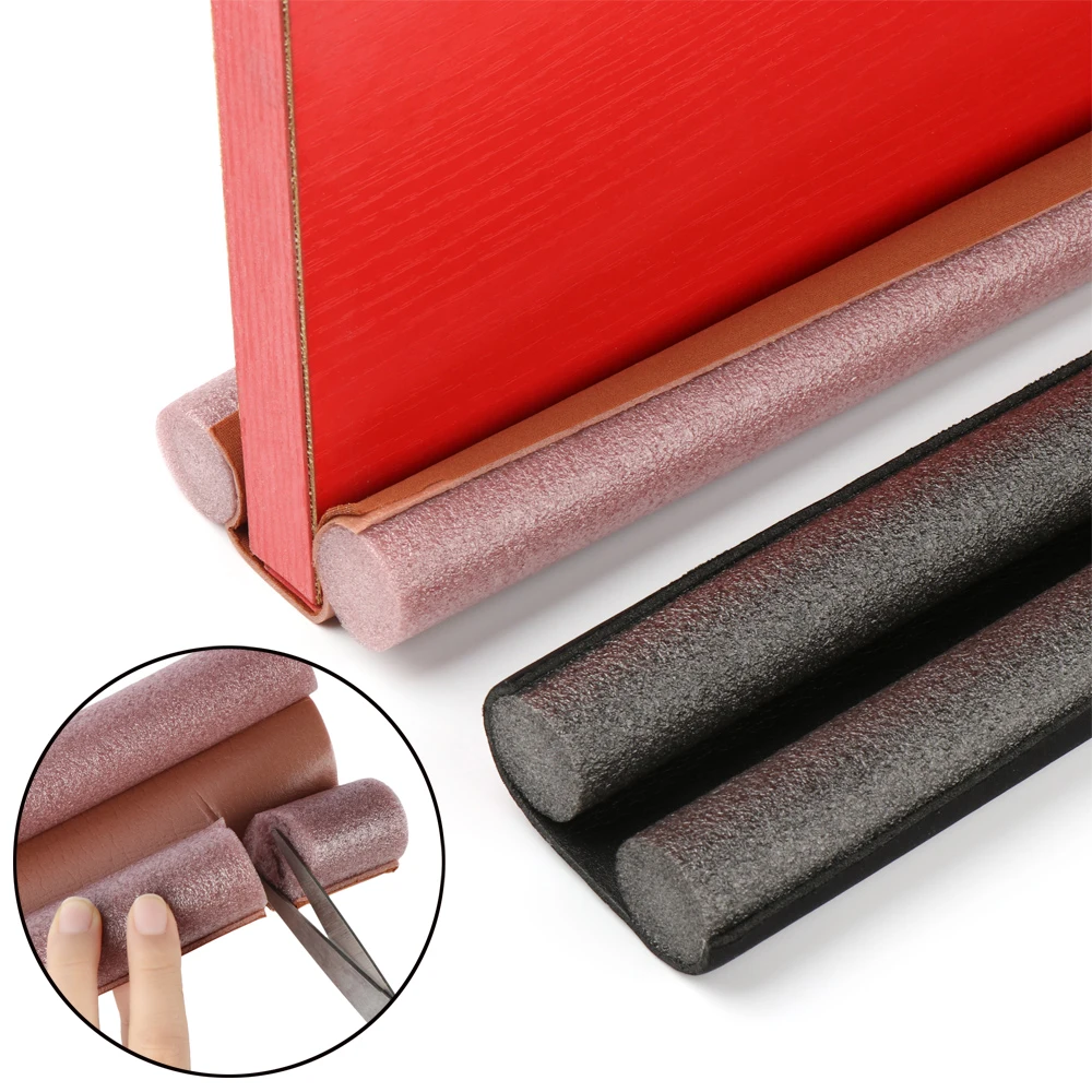 Уплотнитель для дверей длиной 95 см уплотнитель нижней части двери Темно Синяя Пена серебристая двойная