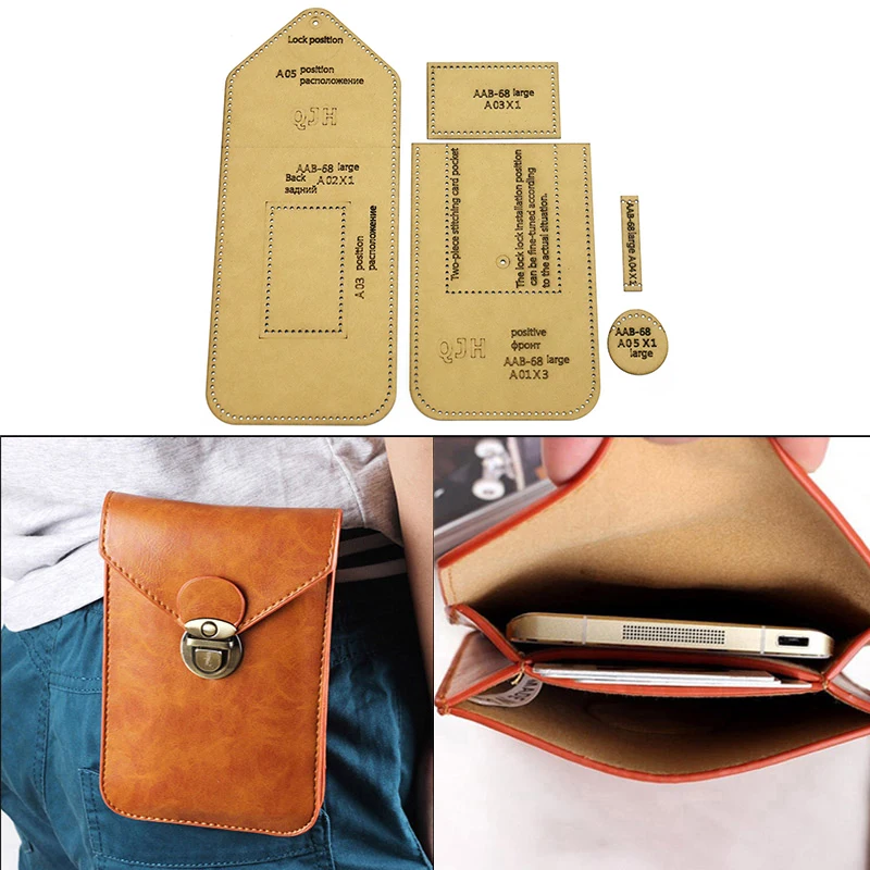 

DIY Handmade Leather Hard Kraft Paper Stencil Template Women's Handbag Mobile Phone Bag Sewing Pattern Drawing Template