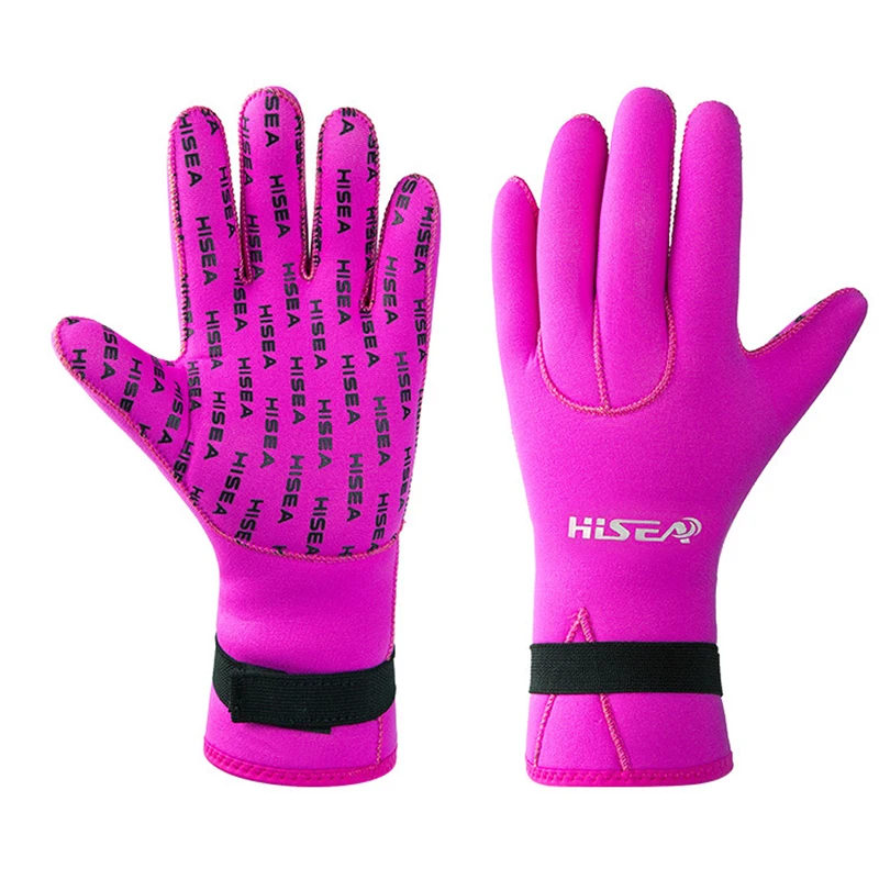 Однотонные теплые перчатки 3 мм с длинным крючком и петлей неопреновые для