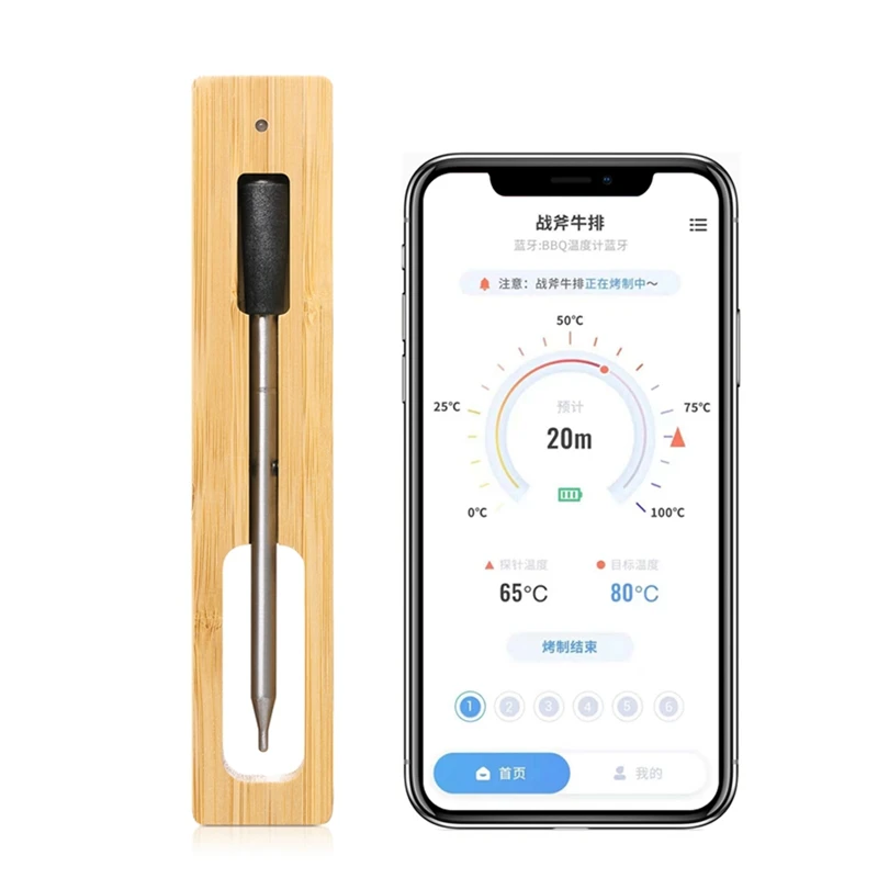 

Remote Smart Wireless Meat Thermometer Suitable for Oven Barbecue Smoker Grill, with Bluetooth and WiFi Digital