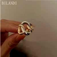 bilandi fashion french romantic contrast oval opening rings for woman 2021 new trend korean jewelry fashion rings party gifts