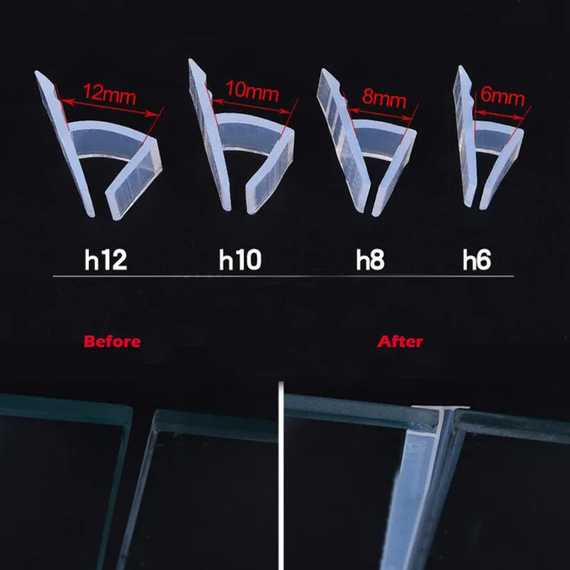 Уплотнительная лента из силиконовой резины 100 см толщина стекла 6 мм подходит для