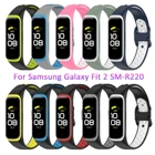 Мягкий двухцветный силиконовый ремешок для Samsung Galaxy Fit 2 SM-R220, сменный ремешок для часов, спортивные аксессуары