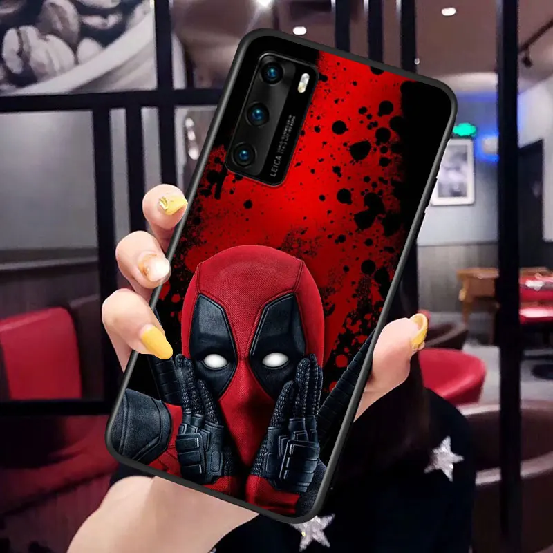 Marvel Deadpool For Huawei P Smart S Z Mate 40 RS 30 20 10 Pro Plus Lite 2019 2020 2021 Black Soft Phone Case | Мобильные телефоны