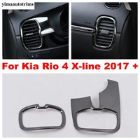 car dashboard side air condition ac vent frame cover trim stainless steel interior accessories for kia rio 4 x line 2017 2020