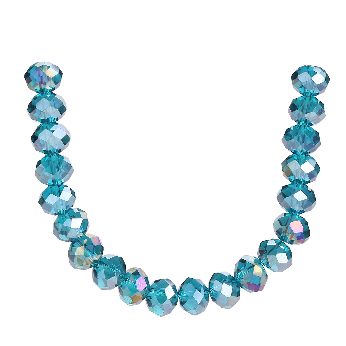 

Jewelry Faceted Beads Crystal Spacer Glass Rondelle DIY Bracelet Necklace Bulk Wholesale 4-12mm Peacock Blue Lots Making Loose