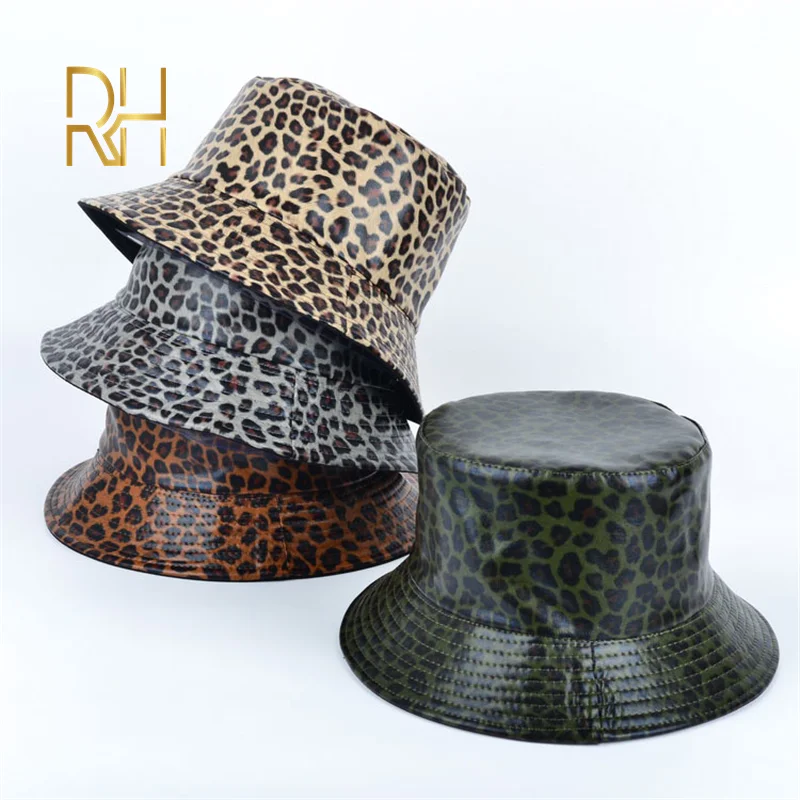 Женская леопардовая шляпа из искусственной кожи складной солнцезащитный
