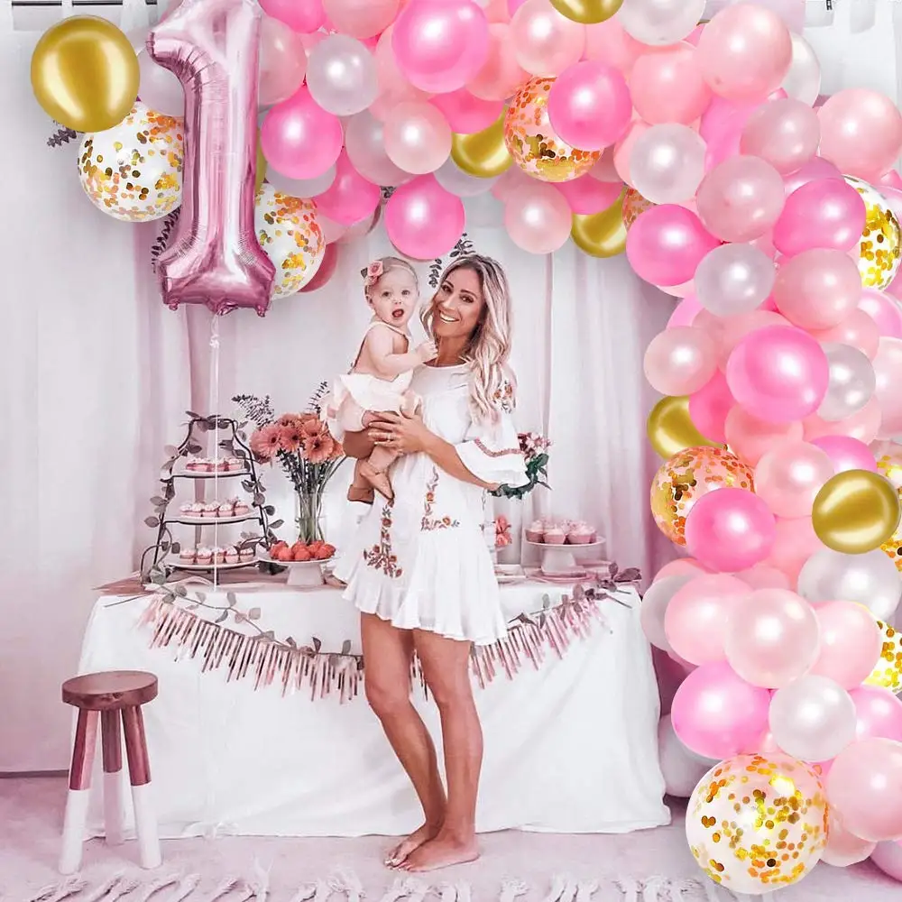 Шар гирлянда арочный комплект 118 шт. розовый розовое золото конфетти вечерние