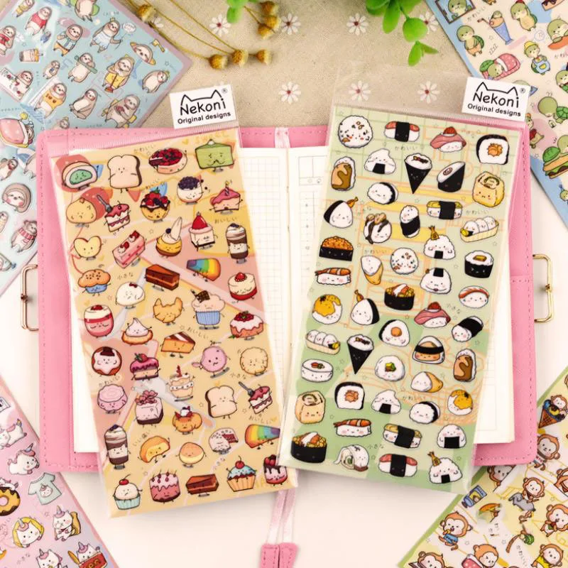 1 лист мультяшных суши торт Декор Наклейка животное обезьяна Кот наклейка для