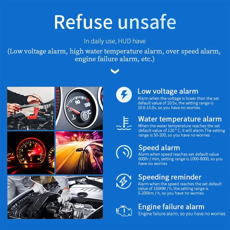 

Universal durable HUD Head Up Display Clear Digital Speedometer Safe Driving High Definition Automobile Computer Navigator