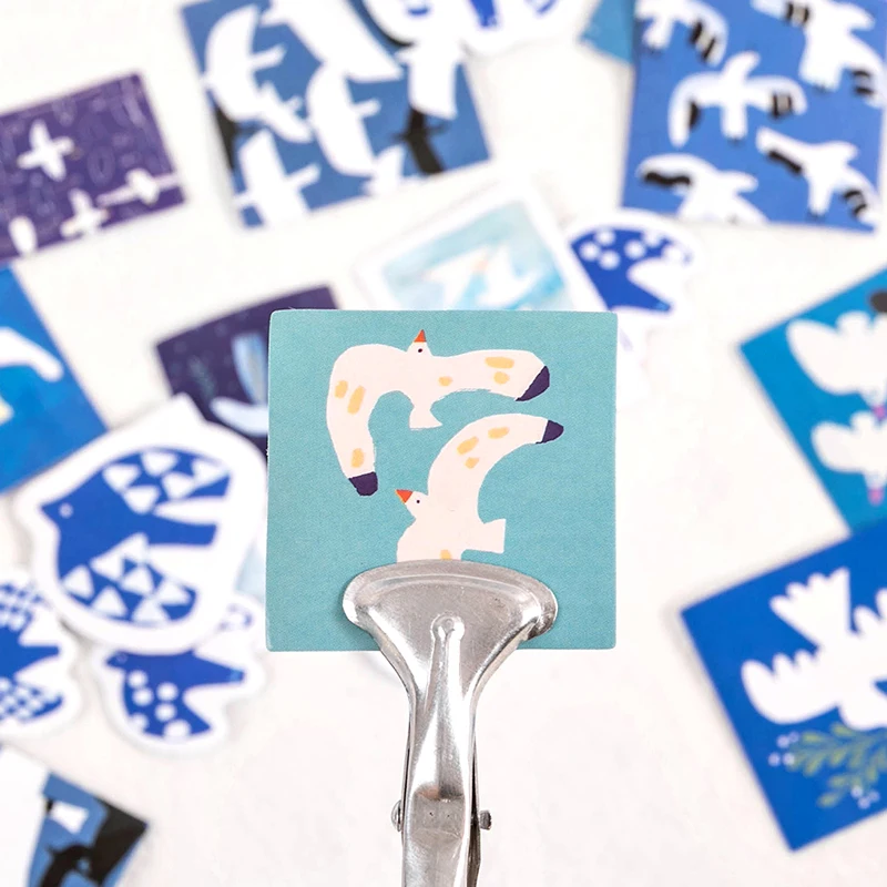 

46 pcs/box Flying Birds And Sea Children's Stickers For Scrapbooking Cute Cartoon Animals Decoration Stationery Stickers