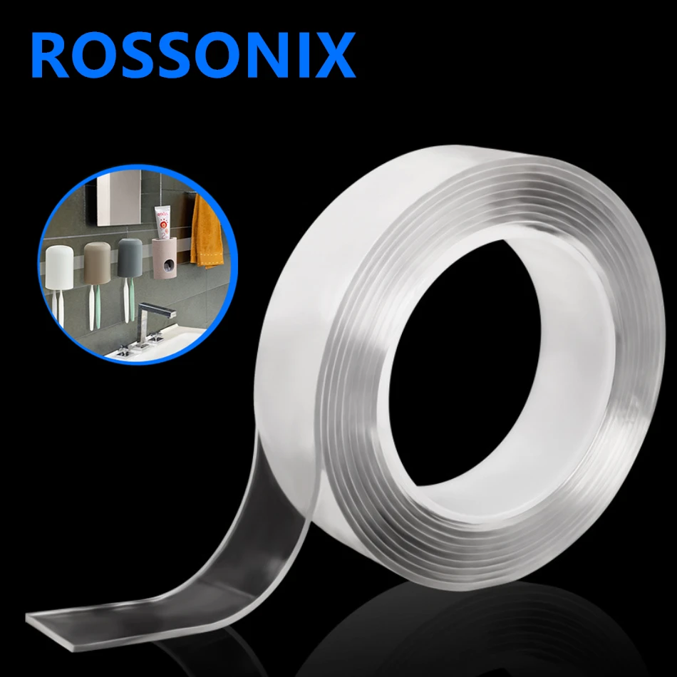 Rossonix 5 м нано волшебная лента многоразовая бесследная двухсторонняя моющаяся