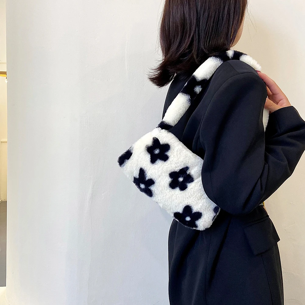 Модные женские сумки через плечо с цветочным принтом новинка 2021 зимние мягкие