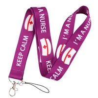 medical nurse doctor cartoon art key chain webbings ribbons neck strap for phone keys id card cartoon lanyards