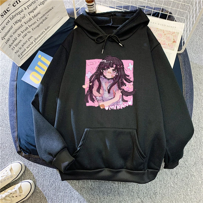 Женская толстовка с капюшоном Kawaii в стиле Харадзюку милым мультяшным принтом