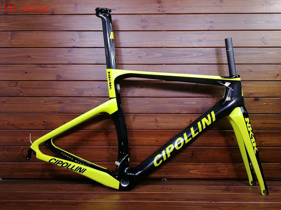 C6 color Топ Cipollini NK1K T1100 3K тканевая карбоновая велосипедная Рама гоночная карбоновая рама для дорожного велосипеда V обод тормоза или дисковый тормоз велосипеда - Цвет: C6 color