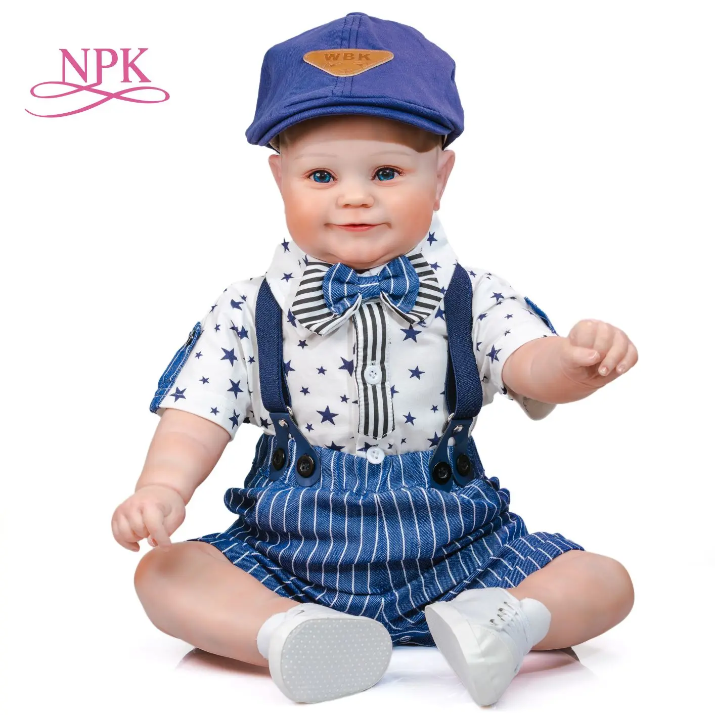 

NPK 60CM Bebe Reborn Toddler boy Maddie Cute Girl Doll with Rooted hair Soft Cuddle Body Handmade silicone baby Doll