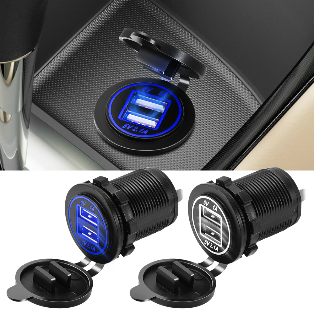 Автомобильное зарядное устройство с двумя портами USB адаптер питания