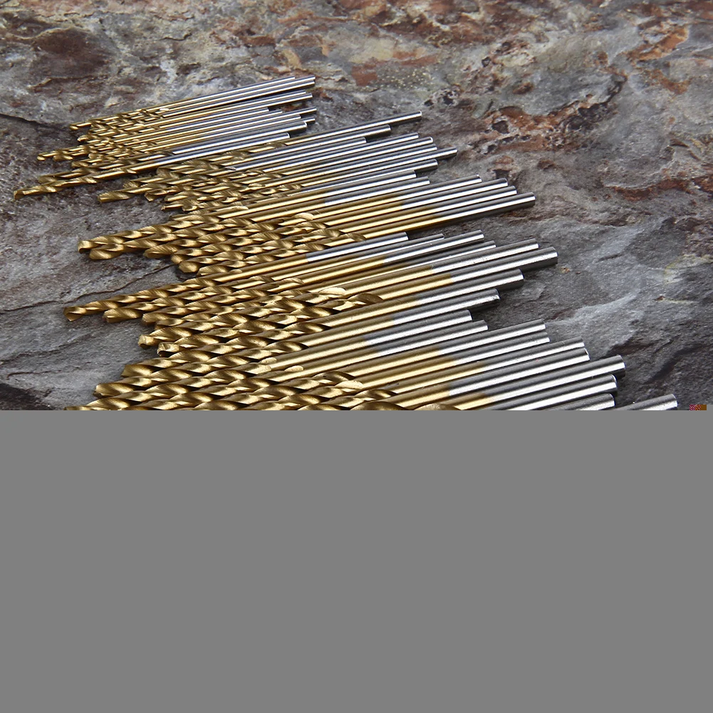 

50Pcs Titanium Coated HSS High Speed Steel Drill Bit Set Metal Hole Grooving Drill Saw Carpenter Woodworking Tools