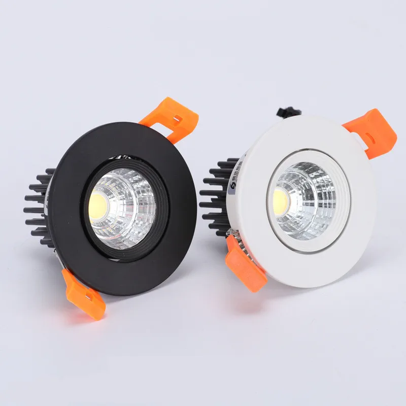 Focos LED empotrables COB, 5W, 7W, 9W, 12W, CA/CC, 12V, lámpara redonda blanca, lámpara de decoración de techo