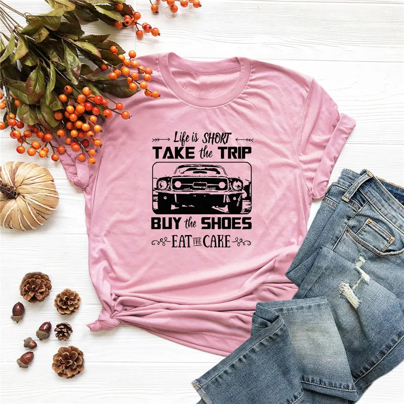 

Женская футболка с коротким рукавом, розовая модная хипстерская Повседневная хлопковая футболка с коротким рукавом для поездок