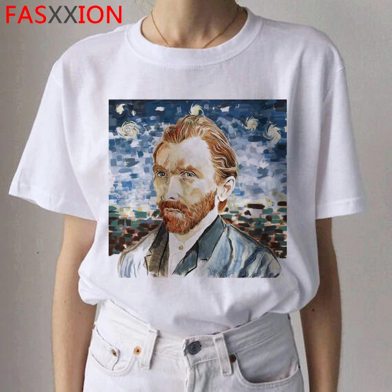Van Gogh Van Goghing Van Gone футболки HARAJUKU женские Рисование маслом Ullzang футболка Веселая 90s футболки модные футболки женские - Цвет: 9323
