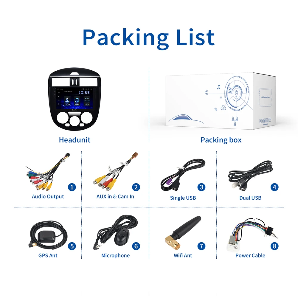 

Dasaita 9" HD Touch Screen Car 1 Din Radio Android 10.0 for Nissan Tiida 2011 2012 2013 2014 GPS Navigation TDA7850