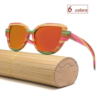 2020 new design men and women wooden bamboo sunglasses polarized lenses uv400 ca9069