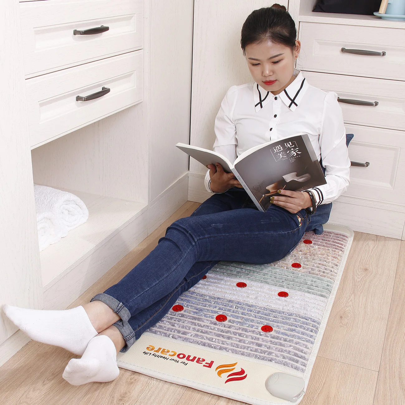 Fanocare ChakraMat Negative Ion 7 Gemstone Rainbow Heating Stone Mattress Far Infrared Photon Therapy Magnetic Bio Amethyst Mat | Красота и