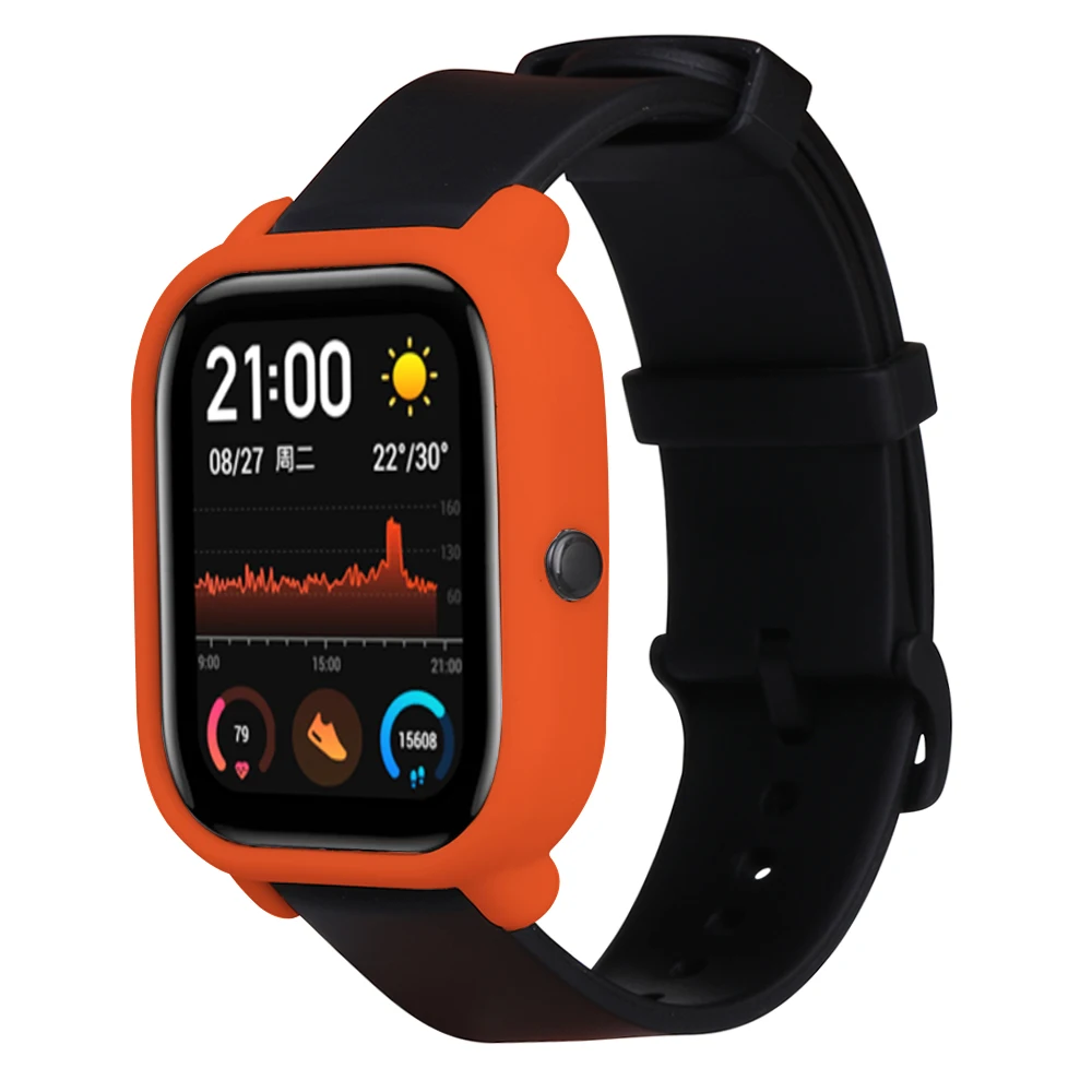 Orange 2в1 силиконовый спортивный ремешок защитный чехол для Xiaomi Amazfit Gts Smart Watch Band 20 мм сменный Браслет+ чехол - Цвет: Orange