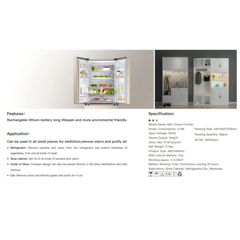 

Ozone generator deodorizing and disinfecting machine portable air purifier