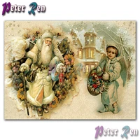 5d santa with angel painting diamond of rhinestones embroider diy squareround mosaic full cross stitch childrens holiday gifts
