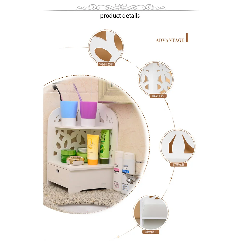 

Bathroom shelf Toilet triangle corner rack Wash stand cosmetic storage rack wood plastic