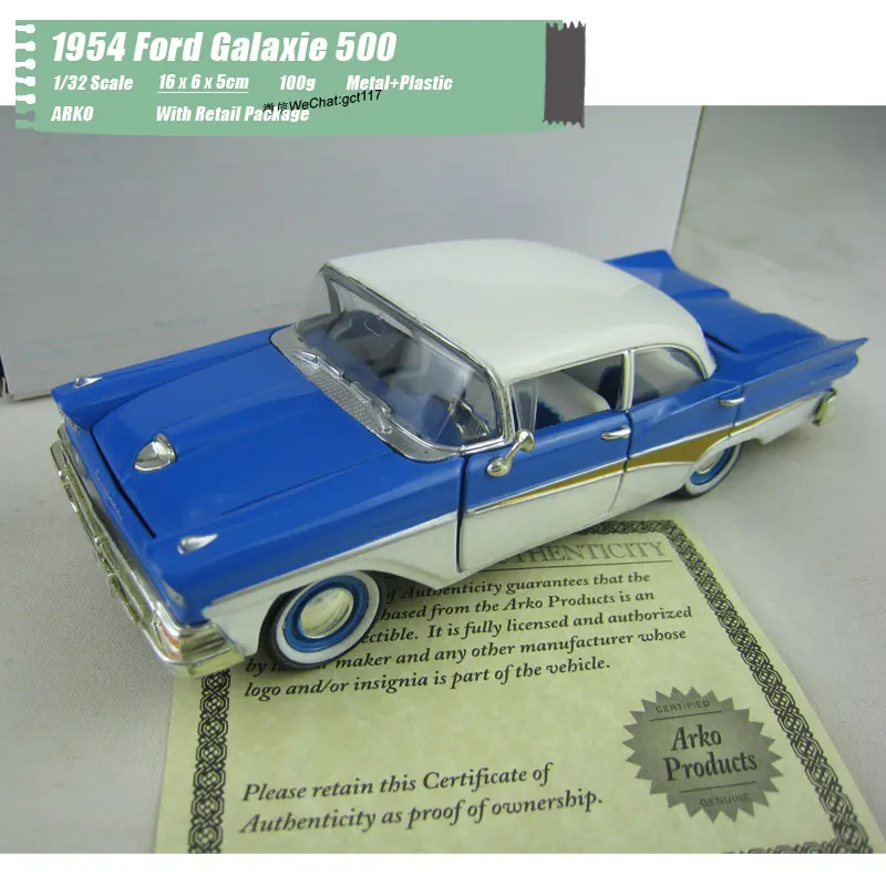 6 шт./лот оптовая продажа Arko масштаб 1/32 модель автомобиля игрушки 1954 Ford Galaxy 500