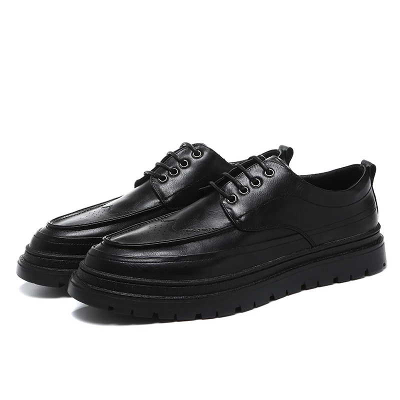 Мужские повседневные туфли оксфорды со шнуровкой и закрытым носком мужские с