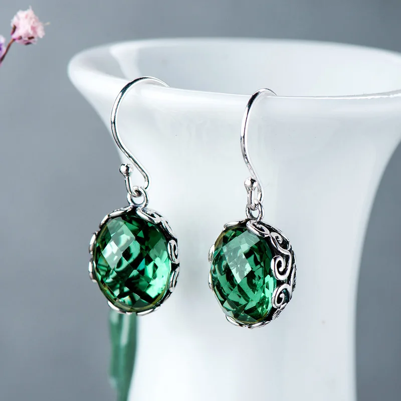 Женские Висячие серьги Boucles D Oreille Femme из серебра 925 пробы с натуральным камнем и