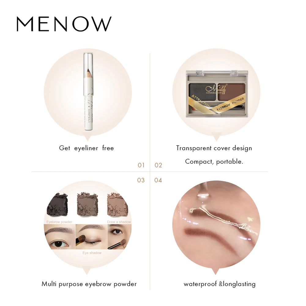 MENOW водостойкая пудра для бровей Кисть подводка глаз Ручка E418 | Красота и здоровье