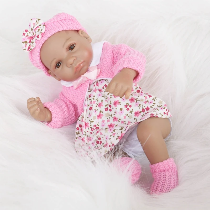 

G2AD 28cm Looking Lifelike Realistic Baby Silicone Newborn Care Toy No Hair to Open E