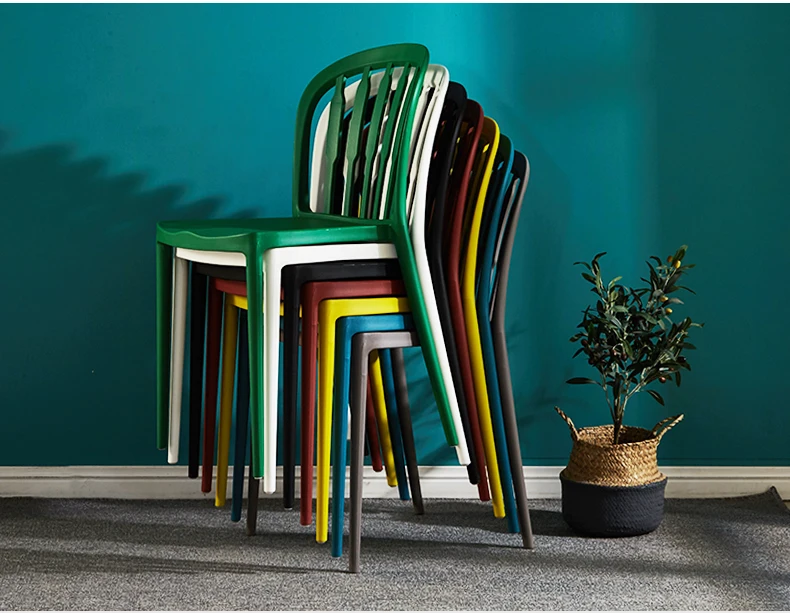 

Thicken plastic chair adult modern minimalist home dining chair nordic horn chair negotiation chair creative stool back chair